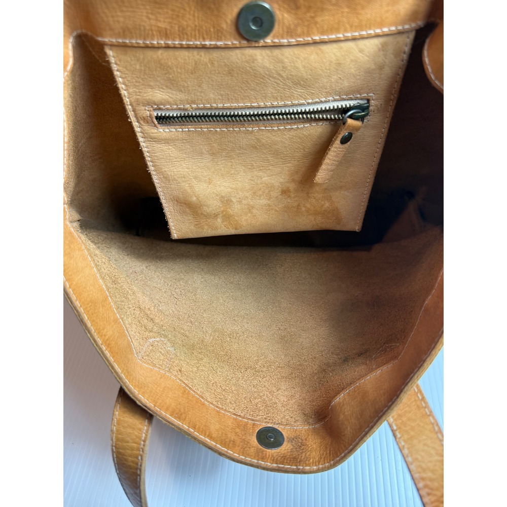Madewell Transport Tote English Saddle Tan Leather‎ Shoulder Bag Large G1263 - Picture 7 of 16